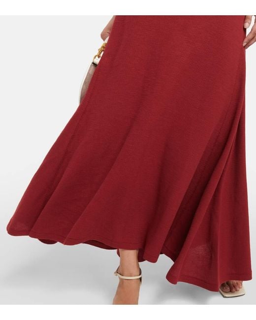 Polo Ralph Lauren Red Cotton Midi Dress