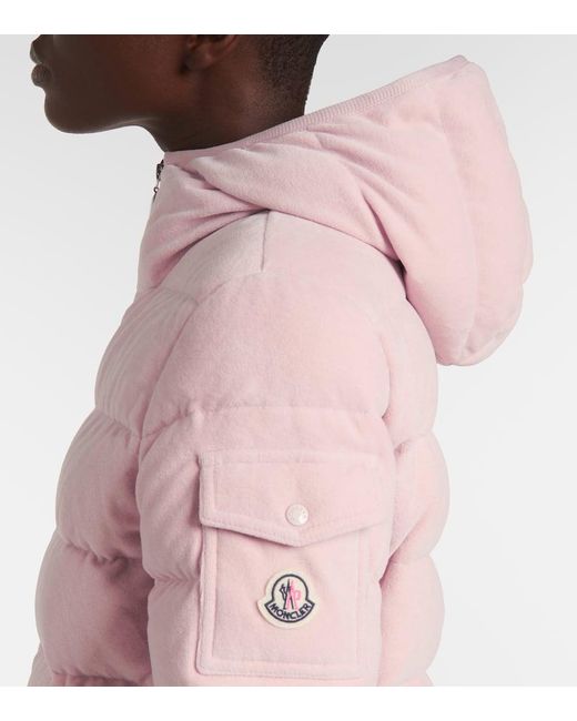 Moncler Pink Quilted Cotton Terry Down Jacket