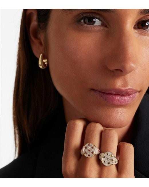 Yvonne Léon White 9Kt Ring With Diamonds And Tsavorites