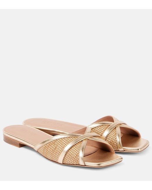 Malone Souliers Brown Perla Raffia Sandals