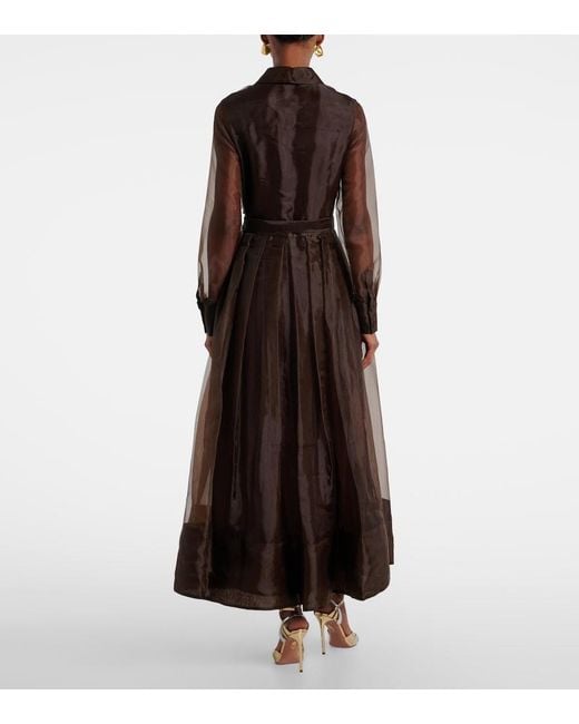 Jonathan Simkhai Brown Montgomery Organza Shirt Dress