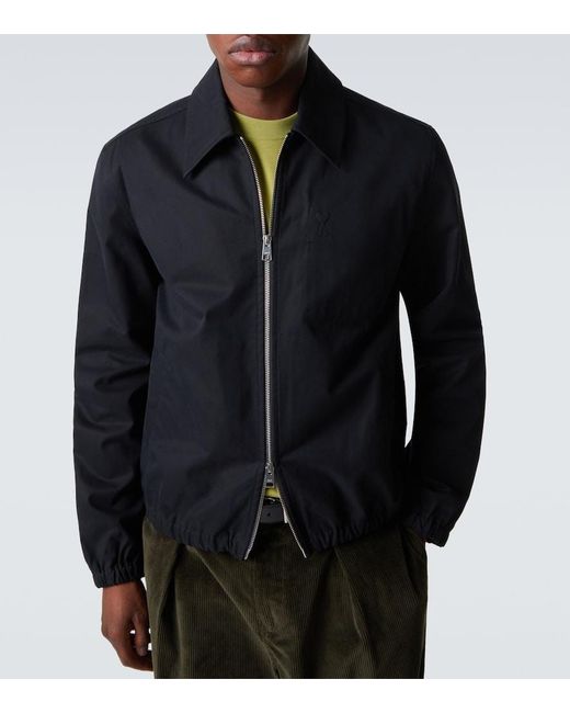 AMI Black Ami De Cour Cotton Gabardine Jacket for men