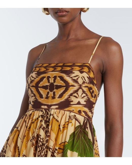 Farm Rio Metallic Maxikleid Folliage Sketch