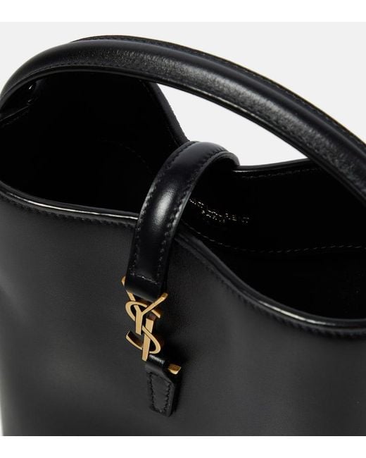 Saint Laurent Black Le 5 À 7 Mini Leather Bucket Bag