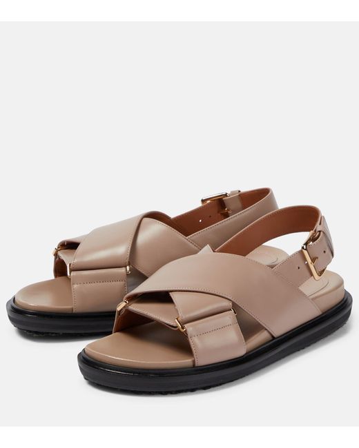 Marni Leather Slingback Sandals - Black Sandals, Shoes - MAN194206 | The  RealReal