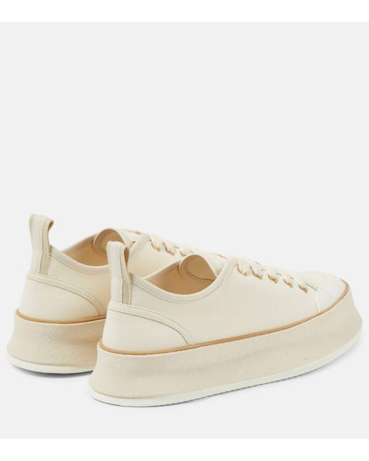 Max Mara White Spring Canvas Platform Sneakers