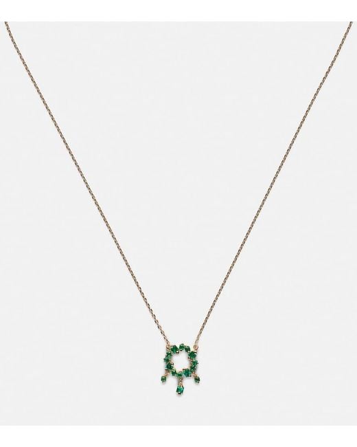Suzanne Kalan Metallic 18Kt Necklace With Emeralds