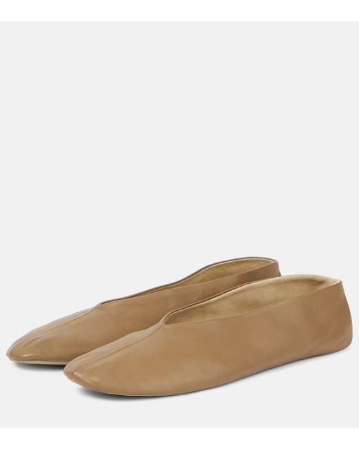 The Row Brown Slip-Ons Stella Aus Leder