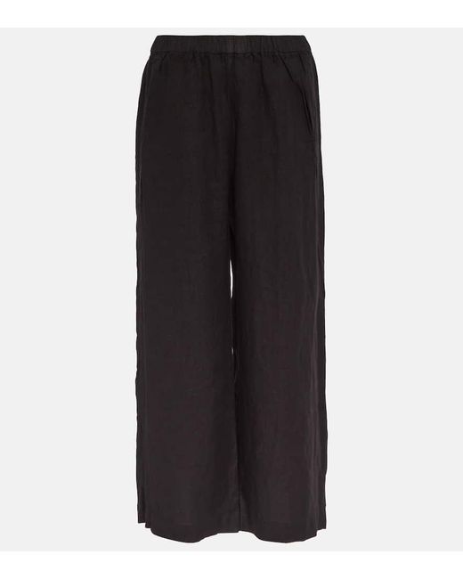 Velvet Black Weite Hose Lola Aus Leinen