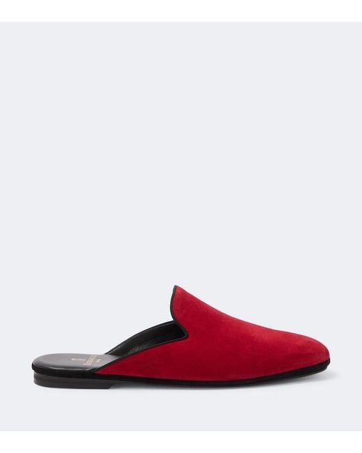Rubinacci Red Suede Slippers for men