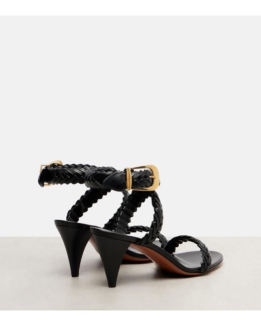 Zimmermann Black Helix 75 Braided Leather Sandals