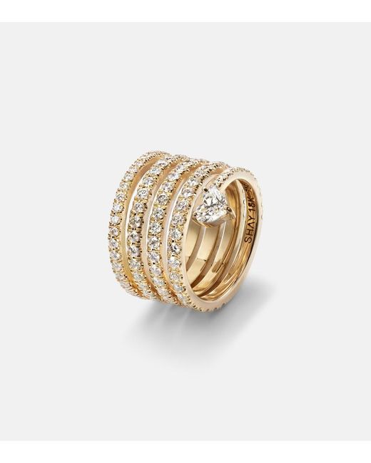 SHAY White Spiral Heart 18Kt Ring With Diamonds