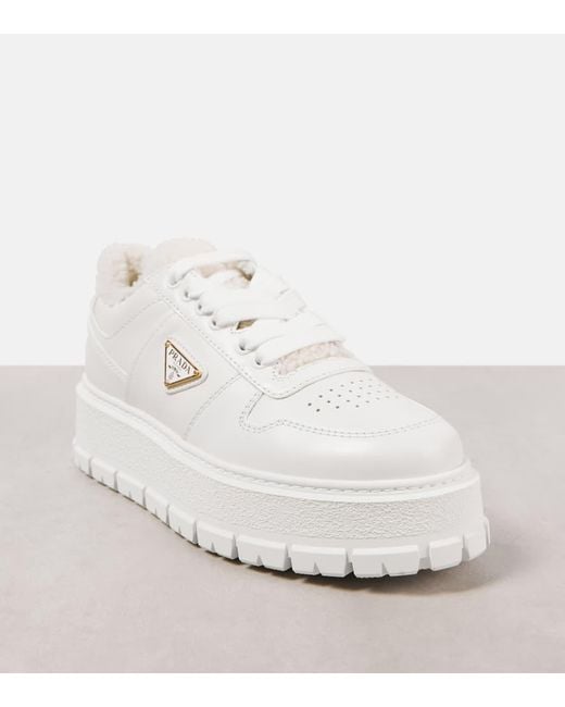 Prada White Sneakers Aus Leder