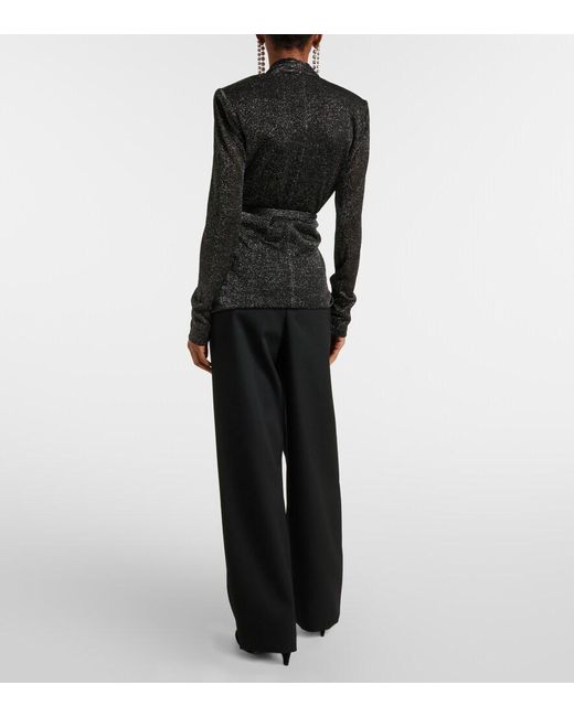 Isabel Marant Black Cinay Lame Wrap Top