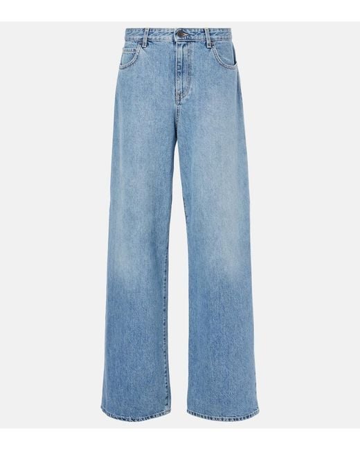 The Row Blue Eglitta Low-Rise Wide-Leg Jeans