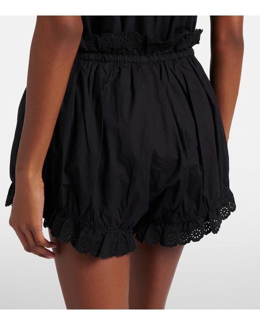 Posse Black Ezra Broderie Anglaise Cotton Shorts
