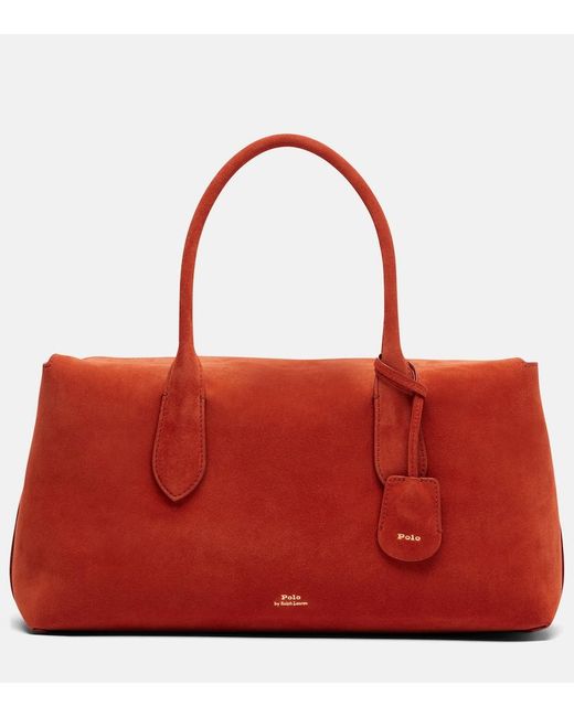 Polo Ralph Lauren Red Bellport Medium Suede Tote Bag