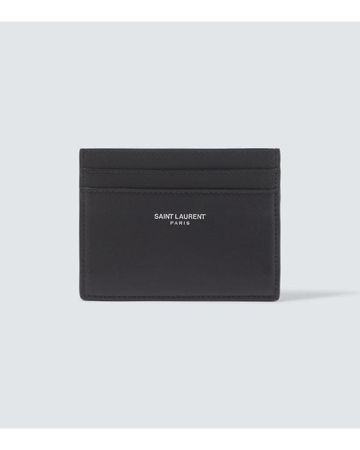Saint Laurent Black Leather Card Holder for men