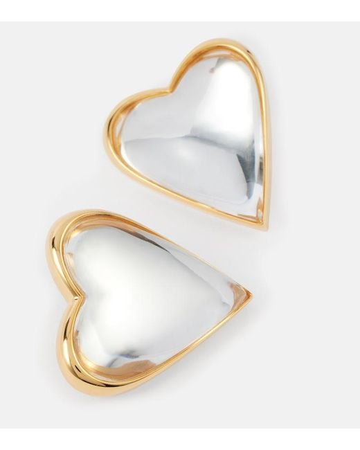 Alaïa White Le Cour Bombe Heart-Shaped Earrings