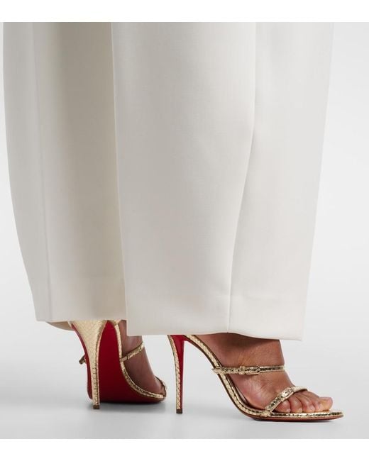 Christian Louboutin Metallic Millenium Snake-Effect Leather Sandals