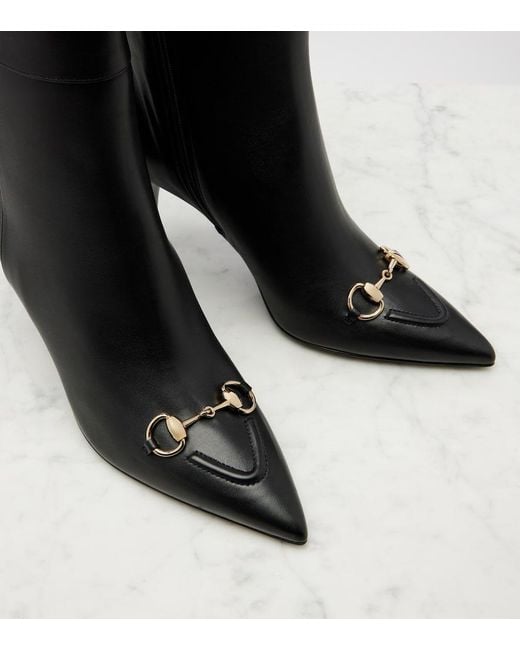 Botas Altas Erin De Piel Gucci de color Black