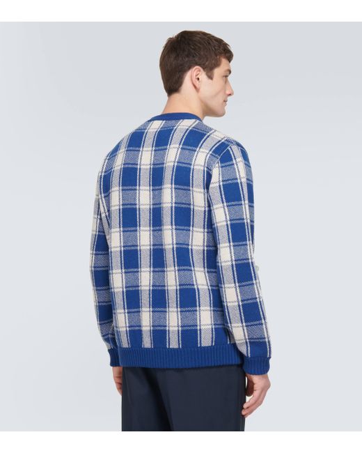 Cardigan reversible en laine melangee Gucci pour homme en coloris Blue