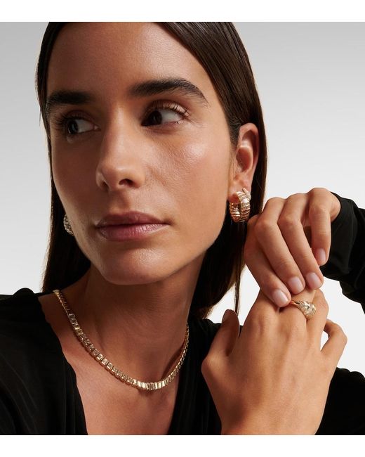 Anita Ko White Zoe 18Kt Hoop Earrings With Diamonds