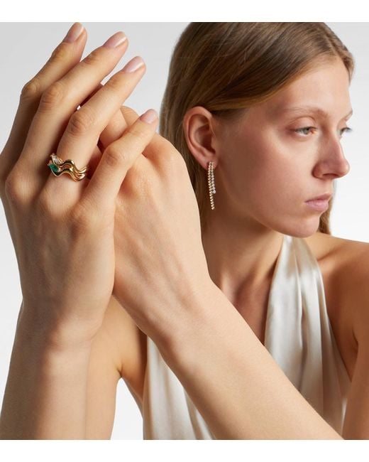 SHAY White 18Kt Ring With Emeralds
