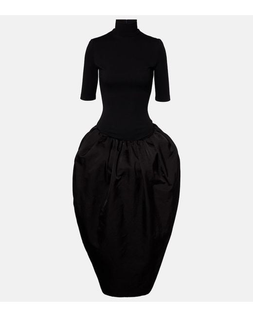 Magda Butrym Black Turtleneck Midi Dress