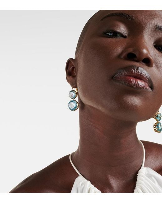 Ileana Makri Blue 18kt Yellow Gold Earrings With Topaz