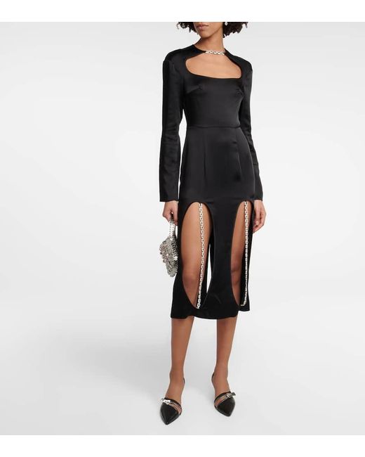 Christopher Kane Black Cutout Embellished Midi Dress