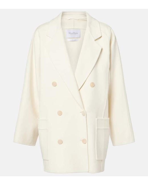 Max Mara White Jacke Orma Aus Wolle Und Kaschmir