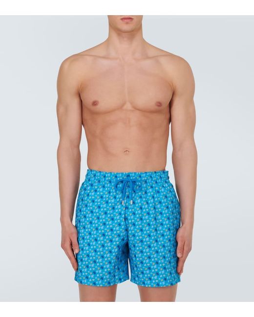 Vilebrequin Blue Mahina Printed Swim Trunks for men