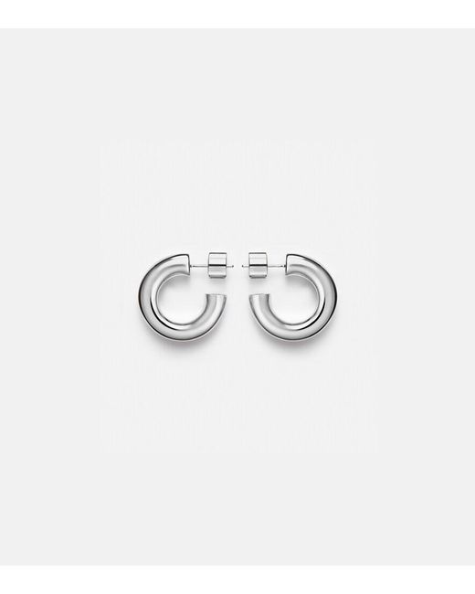 Jennifer Fisher White Samira Micro Rhodium-Plated Hoop Earrings