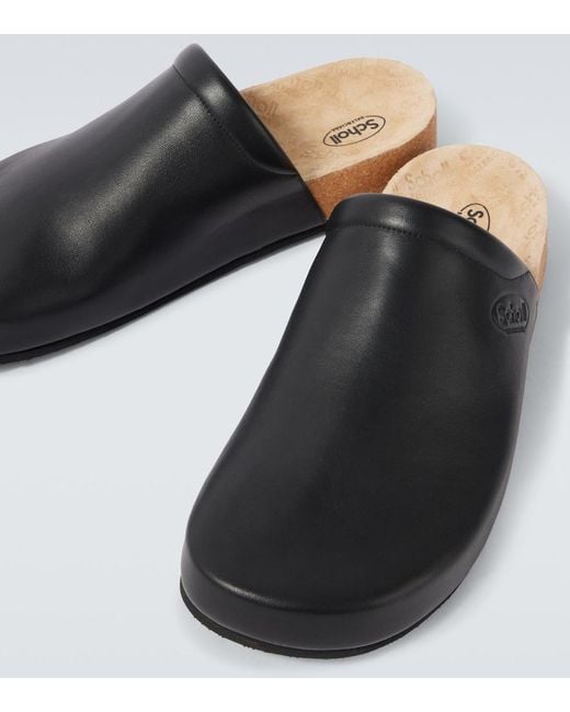 Balenciaga Black X Scholl Leather Mules for men