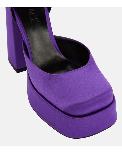Versace Purple Aevitas Silk Platform Pump