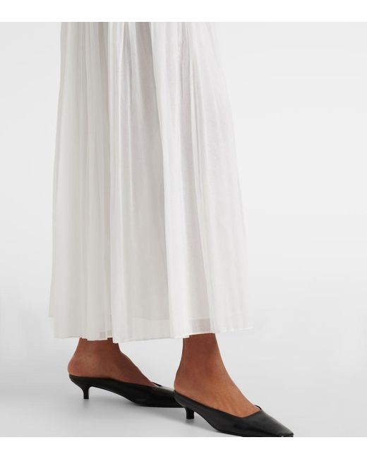 Rohe White Pleated Cotton Muslin Maxi Skirt