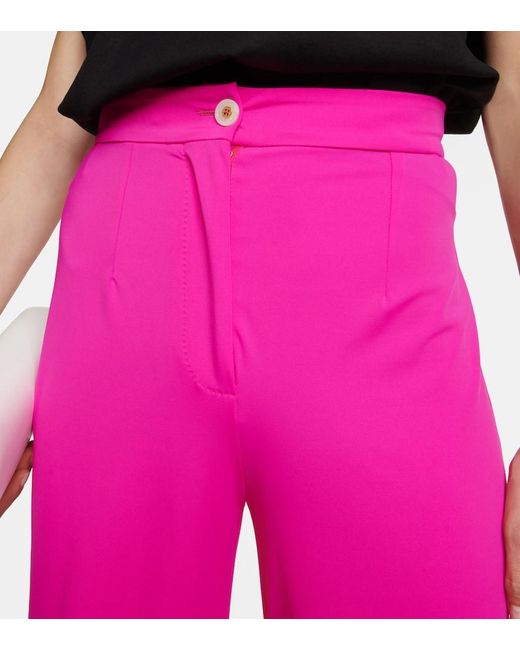 Dolce & Gabbana Pink Stretch-jersey Wide-leg Pants