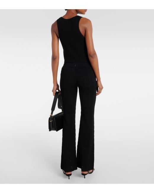 Givenchy Black 4g Jacquard Flared Pants
