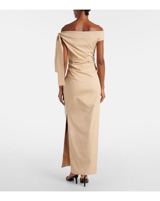Sir Natural Dahlia Off-Shoulder Cotton-Blend Gown