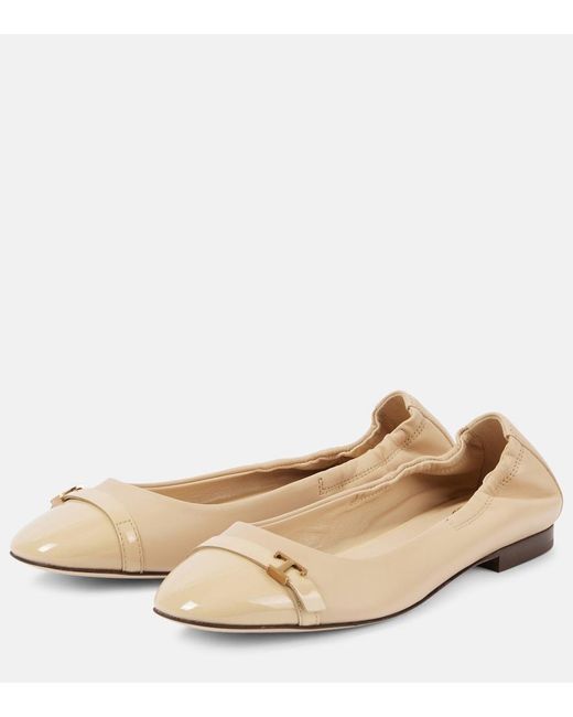 Tod's Natural Leather Ballet Flats