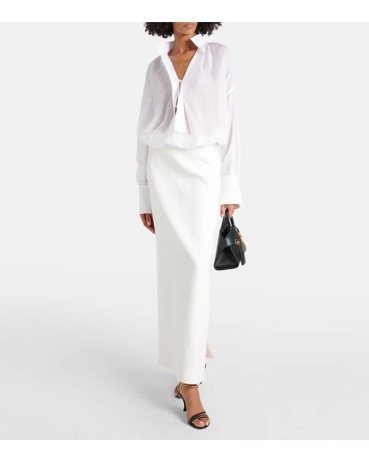 Novia - falda larga de lona Ferragamo de color White