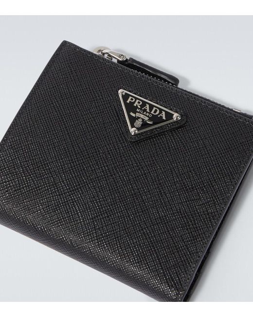 Prada Black Small Saffiano Leather Wallet for men