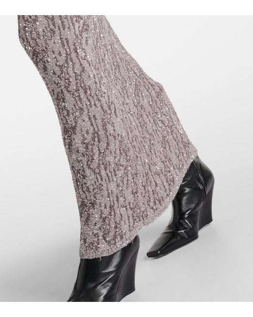 Acne Gray Sequined Jacquard Maxi Dress