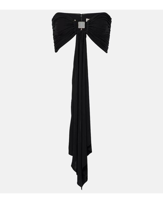 Christopher Esber Black Bezel Quartz Draped Crop Top