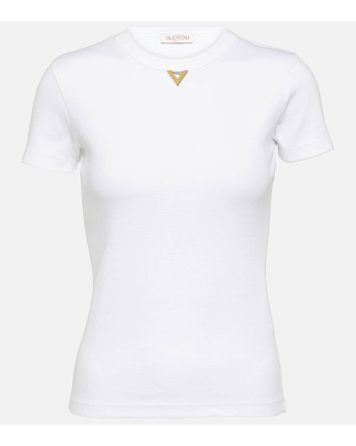 Valentino White Cotton Jersey T-shirt