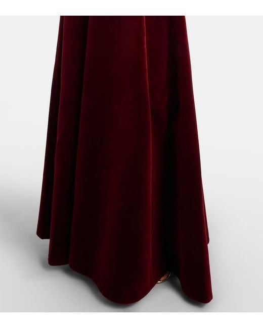 Emilia Wickstead Red Nodin Cotton Velvet Gown