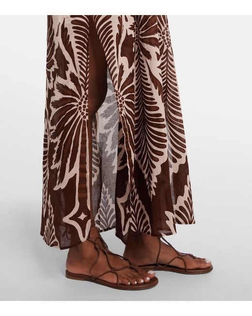 Poupette Brown Sol Printed Cotton Muslin Kaftan