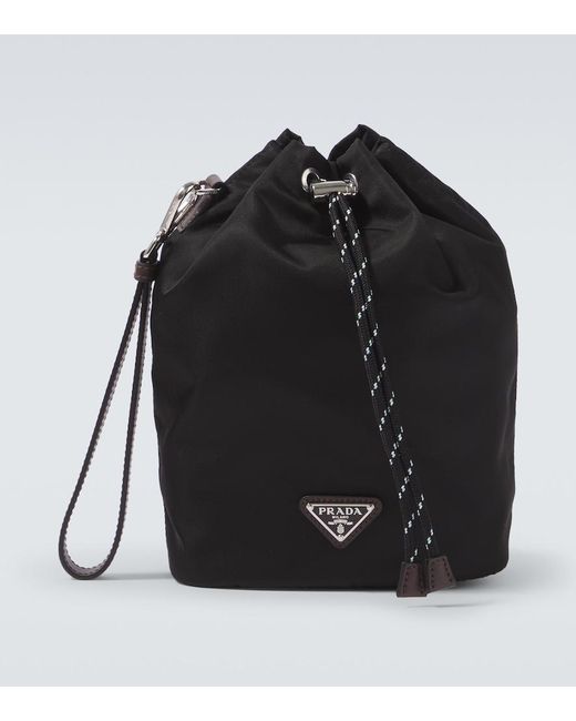 Prada Etui Speedrock Aus Re-Nylon Mit Leder in Black für Herren