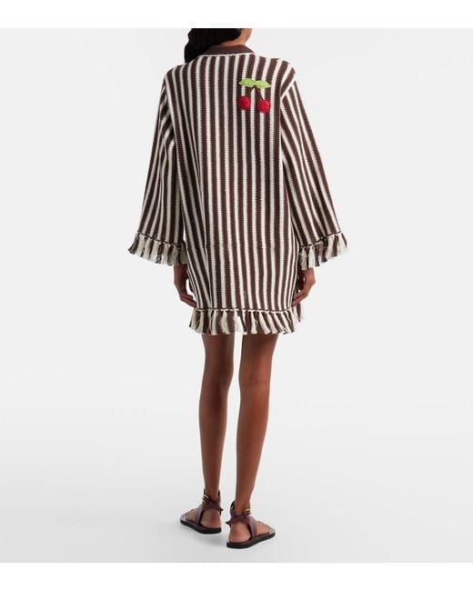 ALÉMAIS Brown Sundae Crochet Embroidered Cotton Kaftan